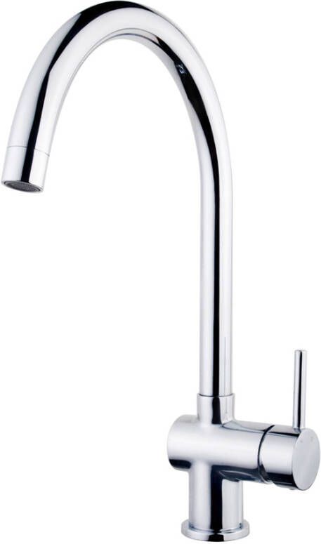 Wiesbaden Keukenkraan Caral | Opbouw | 360° Draaibaar | Mengkraan | 1-hendel | Rond | Chroom