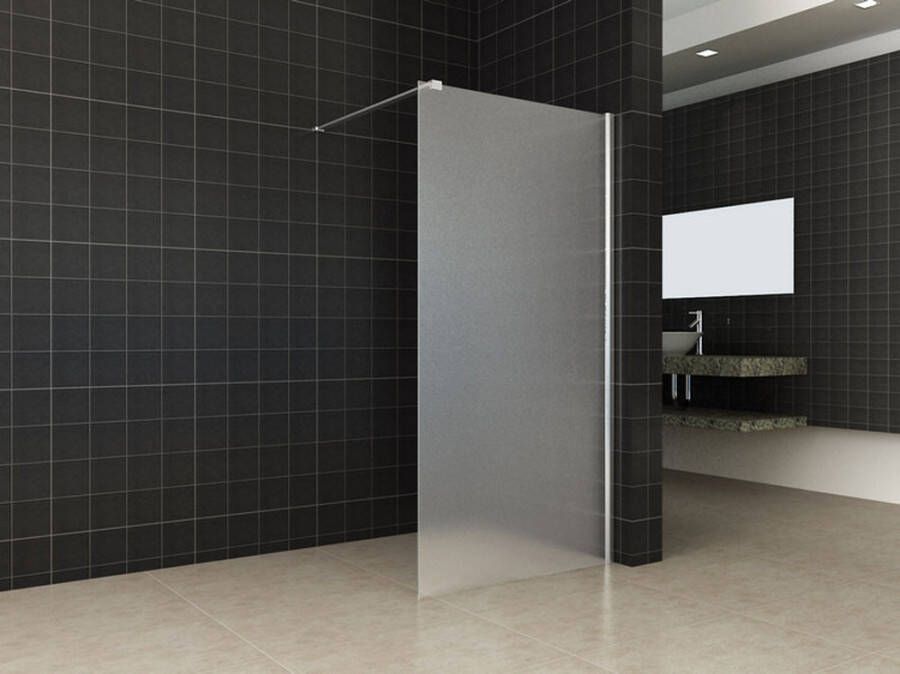 Wiesbaden Inloopdouche Miami 120x200cm Antikalk Melkglas Chroom Profiel 10mm Veiligheidsglas Easy Clean - Foto 2