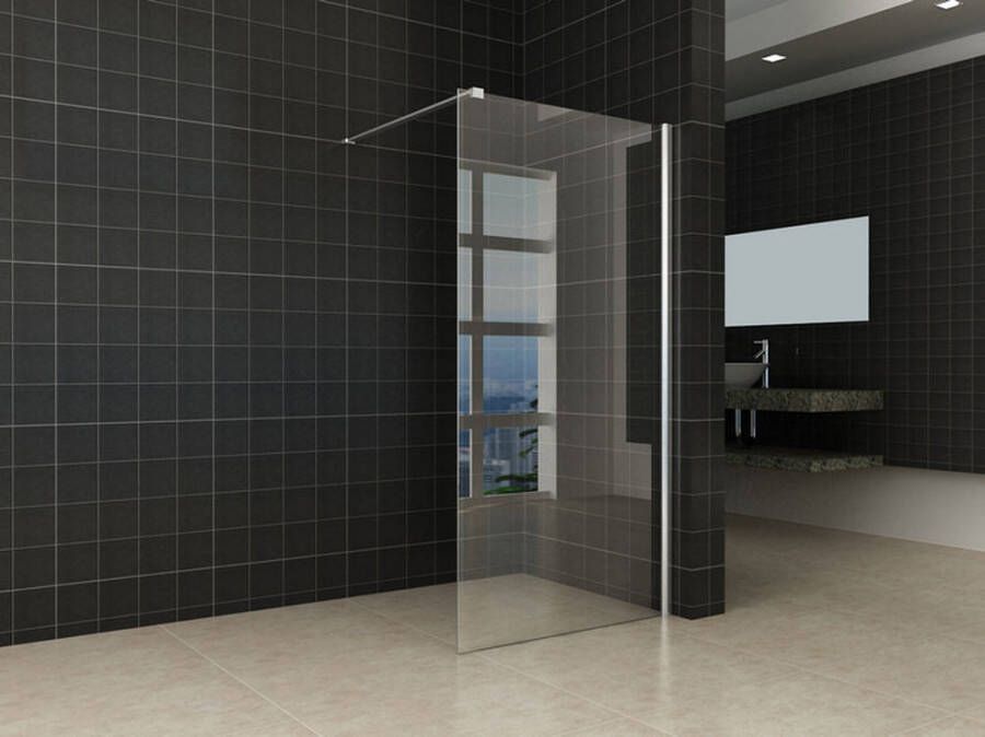 Wiesbaden Inloopdouche Miami 130x200cm Antikalk Helder Glas Chroom Profiel 10mm Veiligheidsglas Easy Clean - Foto 3