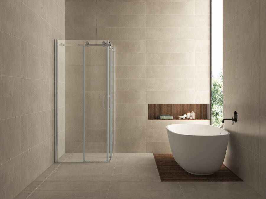 Wiesbaden Entra hoekintap cabine met 2 schuifdeuren 900 x 900 x 2000 x 8 mm nano helder glas chroom
