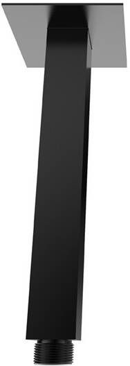 Wiesbaden Rombo douchearm met plafondbevestiging 20 cm mat zwart
