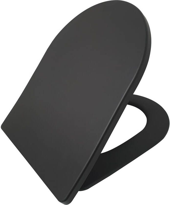 Wiesbaden Toiletzitting Ombra | Sofclose met quick-release | Duroplast | Zwart mat