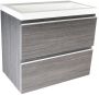 Wiesbaden Badkamermeubel Onderkast Luxa Hangend 60x50x35cm MDF Houtnerf Grijs Softclose Greeploos - Thumbnail 2