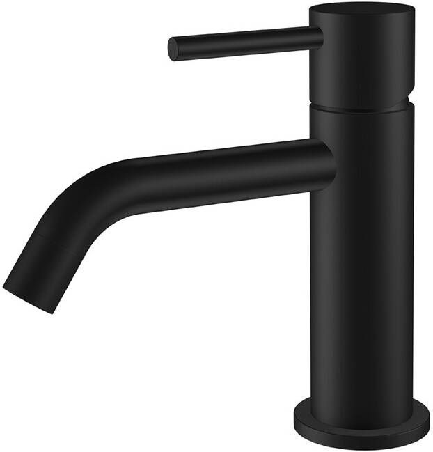 Wiesbaden Wastafelmengkraan Opbouw Style Uitloop 6.5 cm 1-hendel Mat Zwart