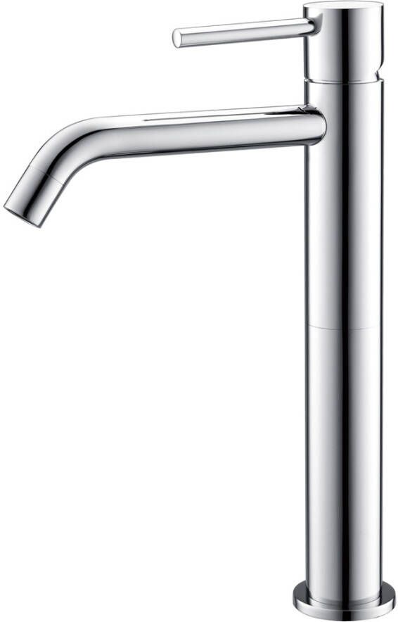 Wiesbaden Wastafelkraan Style XL Opbouw Hoog Mengkraan Rond Chroom 1 Greeps
