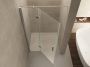 Wiesbaden Douchedeur Miami Nisdeur Draaideur met Vaste Wand 100(60-40)x200cm Antikalk Helder Glas Chroom Profiel 8mm Veiligheidsglas Easy Clean - Thumbnail 3
