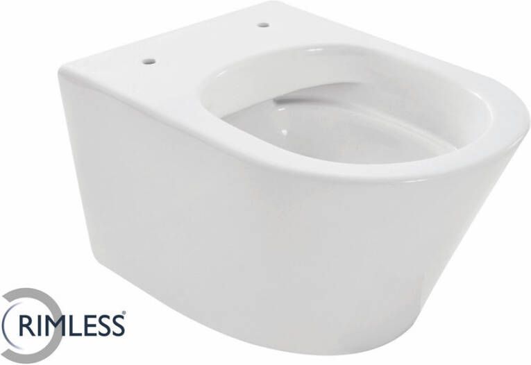 Wiesbaden Wandcloset Vesta | 52 cm | Rimless | Excl.Toiletzitting | Keramiek | Wit glans