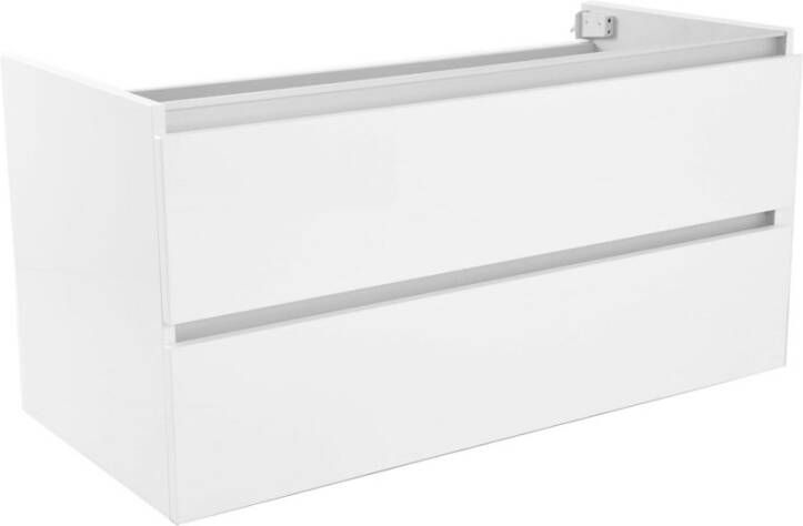 Wiesbaden Badkamermeubel Onderkast Vision Hangend 100x50x46cm MDF Hoogglans Wit Softclose Greeploos
