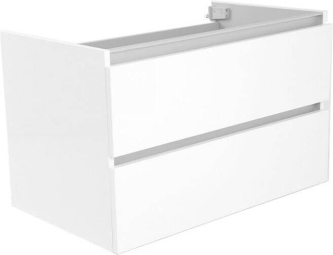Wiesbaden Badkamermeubel Onderkast Vision Hangend 80x50x47cm MDF Hoogglans Wit Softclose Greeploos