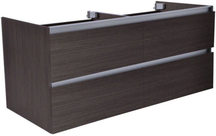 Wiesbaden Badkamermeubel Onderkast Vision Hangend 120x50x47cm MDF Houtnerf Grijs Softclose Greeploos