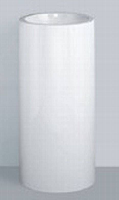 Alape WT.RX400K wastafel rond staand z. kraangat z. overloop Ø40.4x90cm m. bevestiging afvoerplug chroom en sifon wit