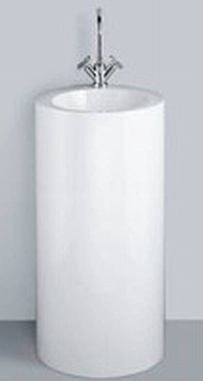 Alape WT wastafel 40 cm rond 90 cm hoog staand met afvoer bevestiging wit