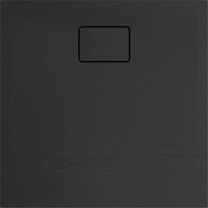 Allibert Douchebak Terreno Vierkant Inbouw Polybeton 80x80 cm Bazalt Zwart