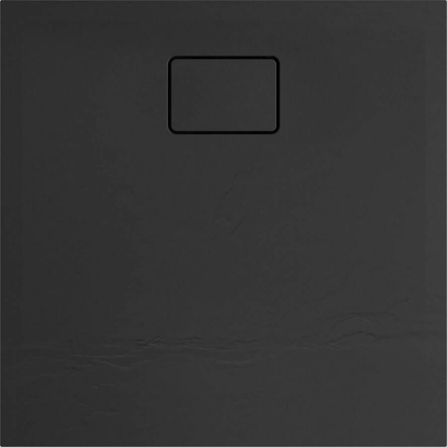 Allibert Douchebak Terreno Vierkant Inbouw Polybeton 90x90 cm Bazalt Zwart