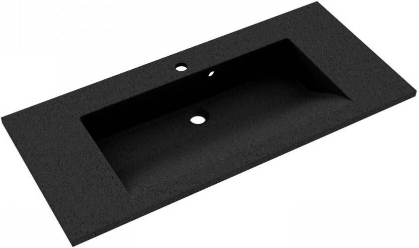 Allibert Wastafel Slide Solid Surface 100 2x46 2 cm Zwart Graniet