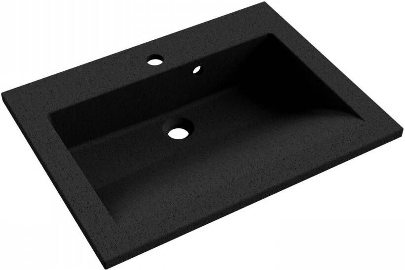 Allibert Wastafel Slide Solid Surface 60 2x46 2 cm Zwart Graniet