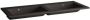 Allibert Slide solid surface wastafel met twee kraangaten 120cm zwart graniet - Thumbnail 1