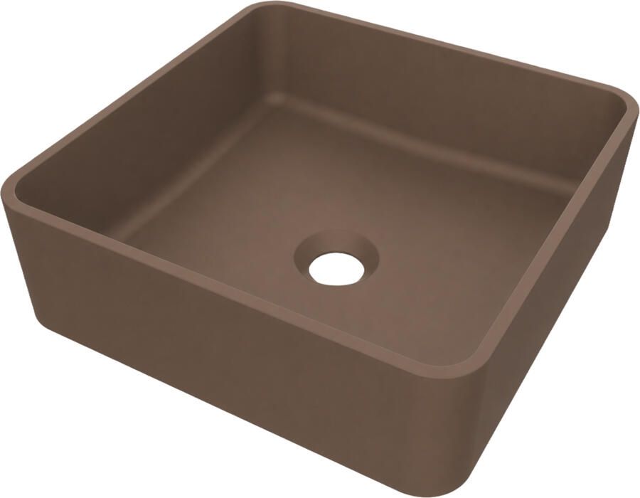 Arcqua Case Opbouw Waskom Vierkant 37x37x13 cm Mat Chocola