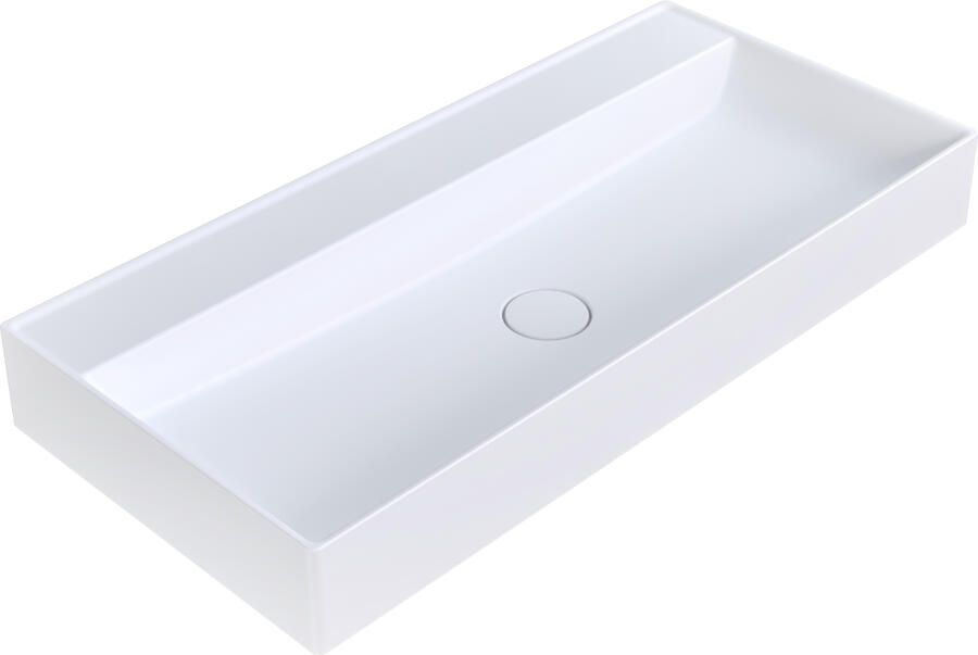 Arcqua Edge Wastafel Enkel Zonder Kraangat 100x47x12 cm Mat Wit