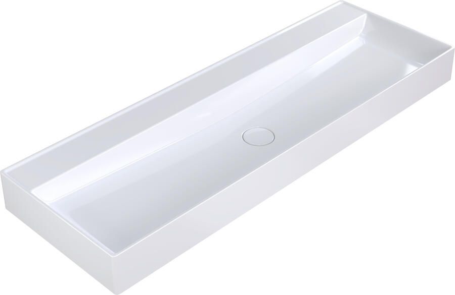 Arcqua Edge Wastafel Enkel Zonder Kraangat 120x47x12 cm Glans Wit