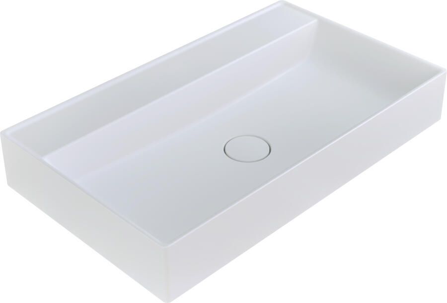 Arcqua Edge Wastafel Enkel Zonder Kraangat 80x47x12 cm Mat Wit