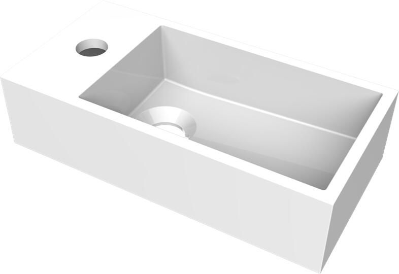 Arcqua Fontein Flair 36x18x9 cm met Kraangat Links Glans Wit