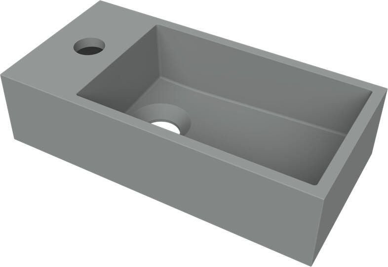 Arcqua Fontein Flair 36x18x9 cm met Kraangat Links Mat Grijs