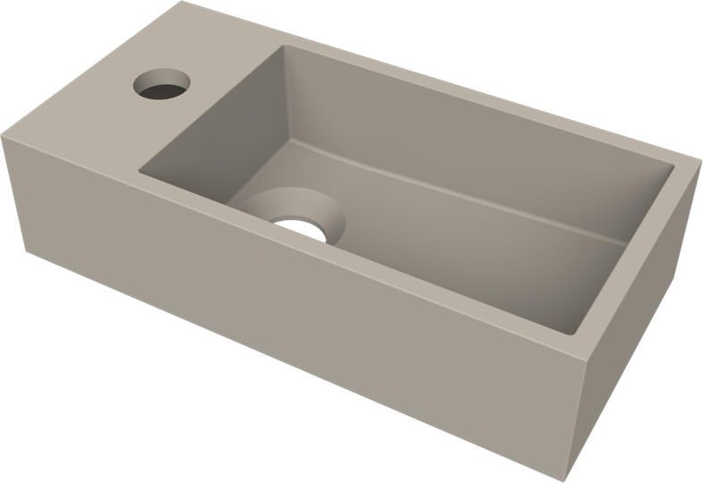 Arcqua Fontein Flair 36x18x9 cm met Kraangat Links Mat Klei