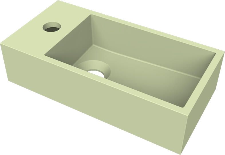 Arcqua Fontein Flair 36x18x9 cm met Kraangat Links Mat Pastel Groen