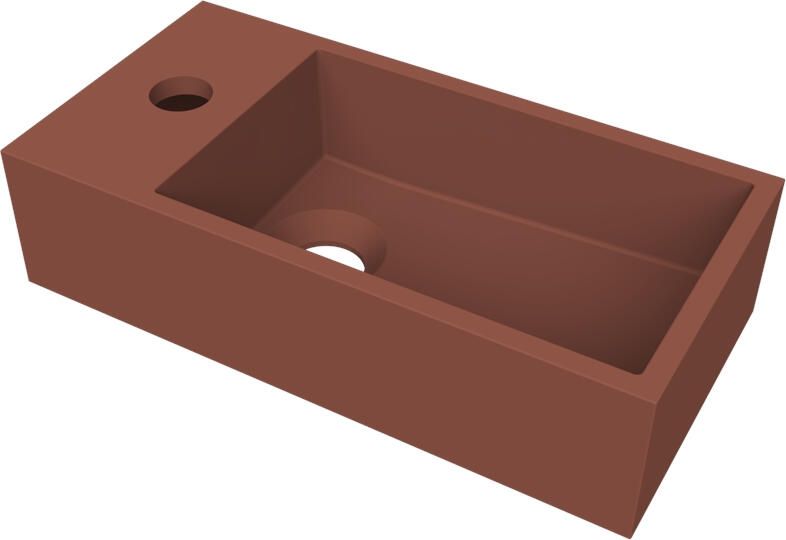 Arcqua Fontein Flair 36x18x9 cm met Kraangat Links Mat Terracotta