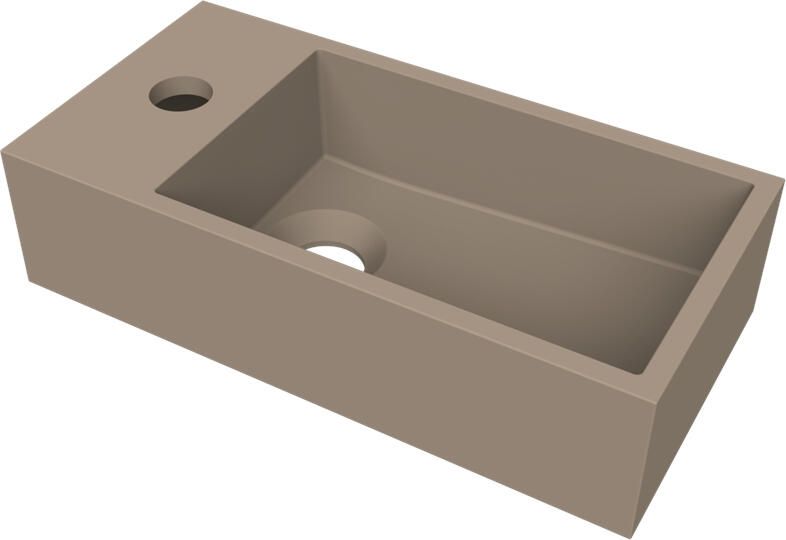 Arcqua Fontein Flair 36x18x9 cm met Kraangat Links Mat Truffel