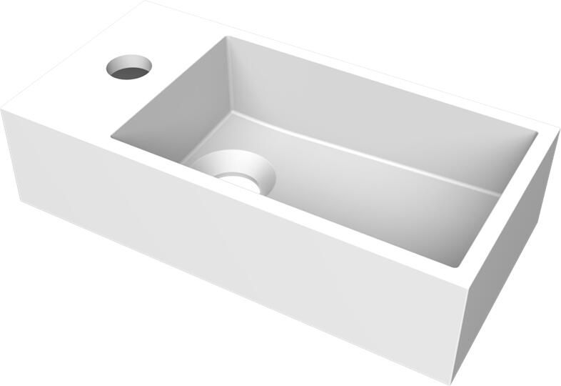 Arcqua Fontein Flair 36x18x9 cm met Kraangat Links Mat Wit