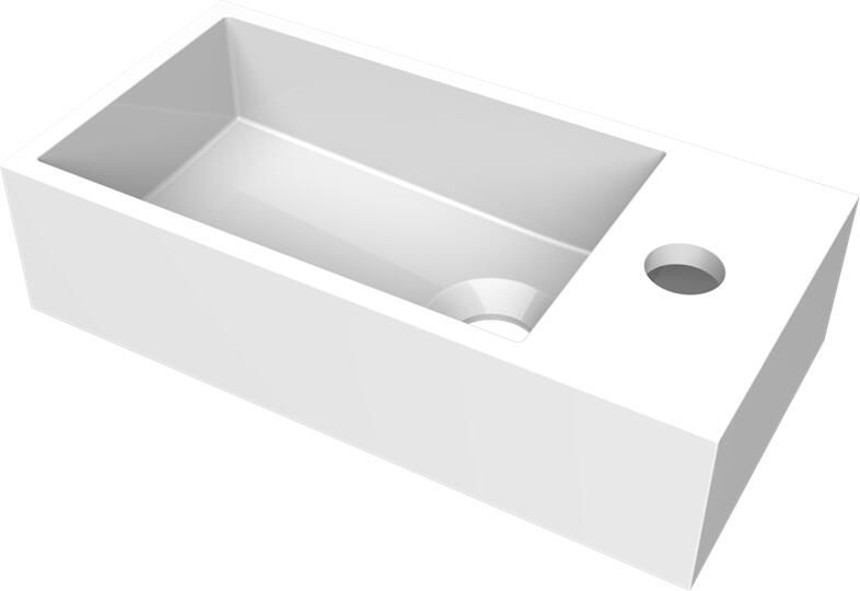 Arcqua Fontein Flair 36x18x9 cm met Kraangat Rechts Glans Wit