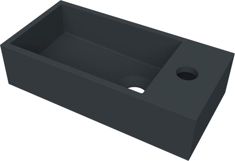 Arcqua Fontein Flair 36x18x9 cm met Kraangat Rechts Mat Antraciet