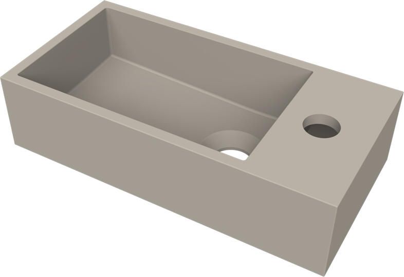 Arcqua Fontein Flair 36x18x9 cm met Kraangat Rechts Mat Klei