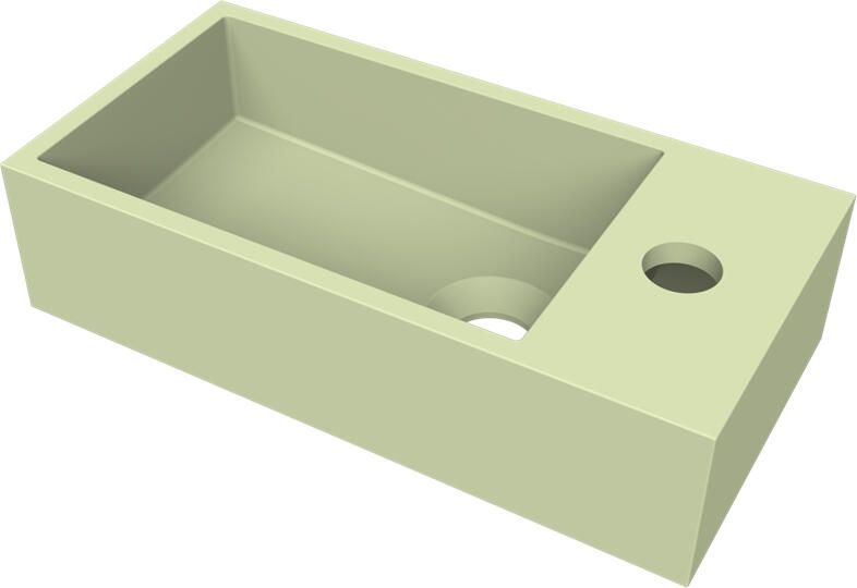 Arcqua Fontein Flair 36x18x9 cm met Kraangat Rechts Mat Pastel Groen