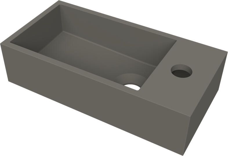 Arcqua Fontein Flair 36x18x9 cm met Kraangat Rechts Mat Quartz Grijs