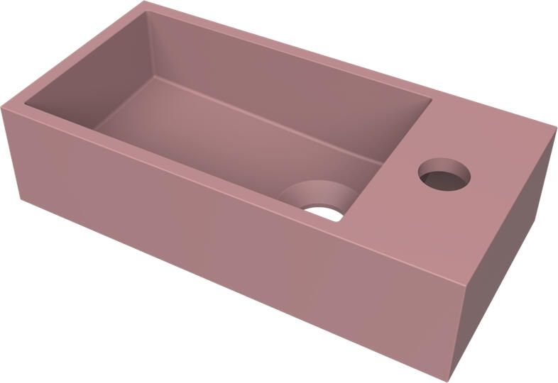 Arcqua Fontein Flair 36x18x9 cm met Kraangat Rechts Mat Roze