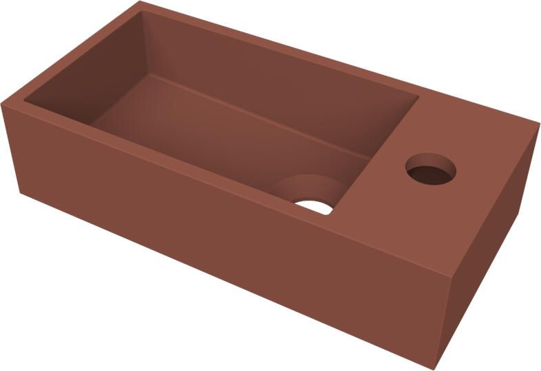 Arcqua Fontein Flair 36x18x9 cm met Kraangat Rechts Mat Terracotta