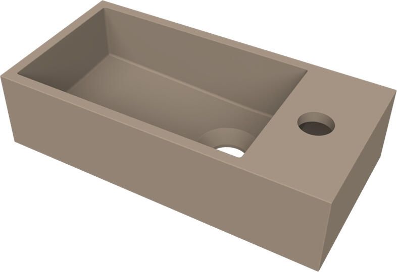 Arcqua Fontein Flair 36x18x9 cm met Kraangat Rechts Mat Truffel