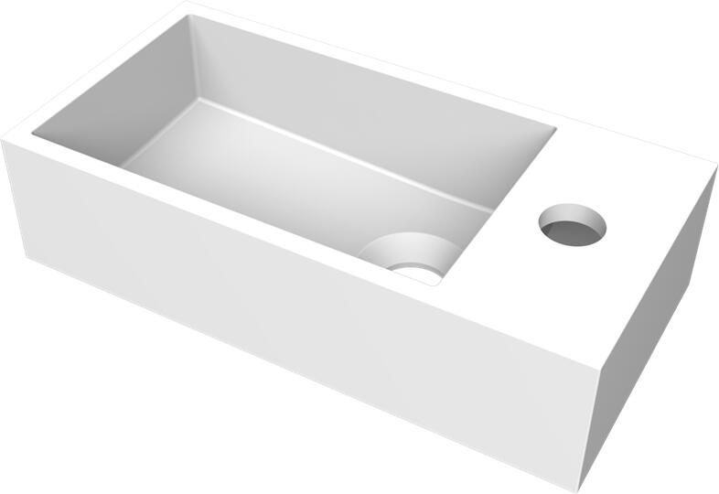 Arcqua Fontein Flair 36x18x9 cm met Kraangat Rechts Mat Wit