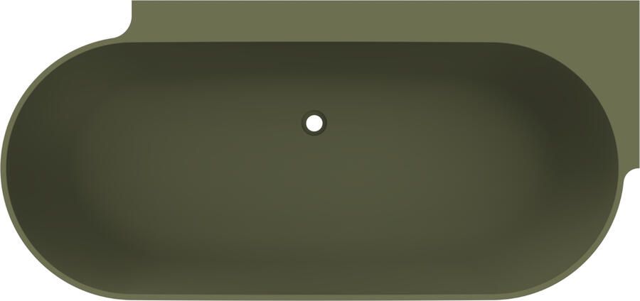 Arcqua Havana Halfvrijstaand Bad 170x80cm rechts mat groen BAD397983