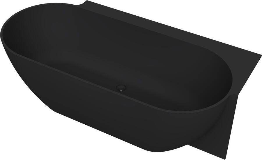 Arcqua Havana Halfvrijstaand Bad 170x80cm rechts mat zwart BAD121160