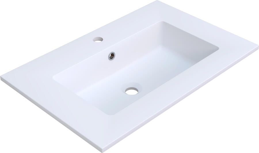 Arcqua Mira Wastafel Enkel 1 Kraangat 71x46x16 cm Mat Wit - Foto 1