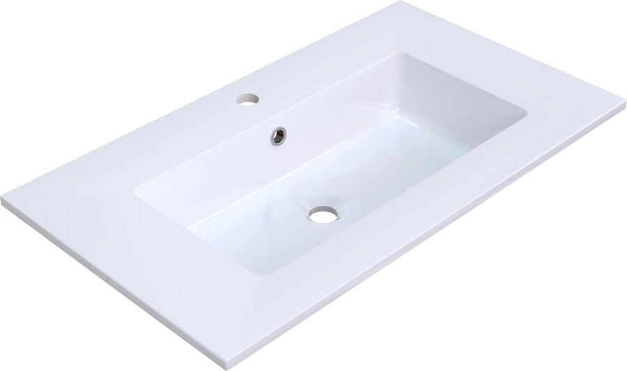 Arcqua Mira Wastafel Enkel 1 Kraangat 81x46x16 cm Glans Wit