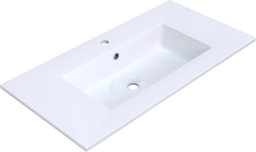 Arcqua Mira Wastafel Enkel 1 Kraangat 91x46x16 cm Glans Wit