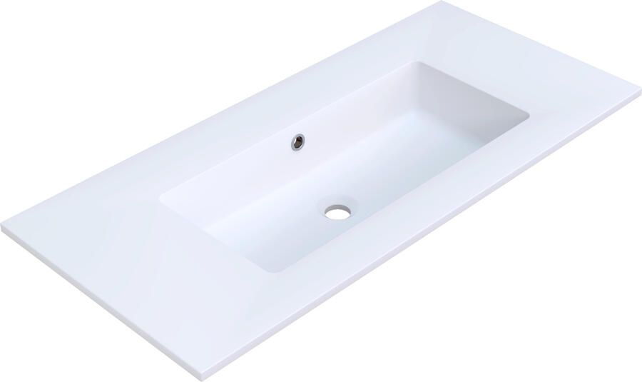 Arcqua Mira Wastafel Enkel Zonder Kraangat 101x46x16 cm Glans Wit