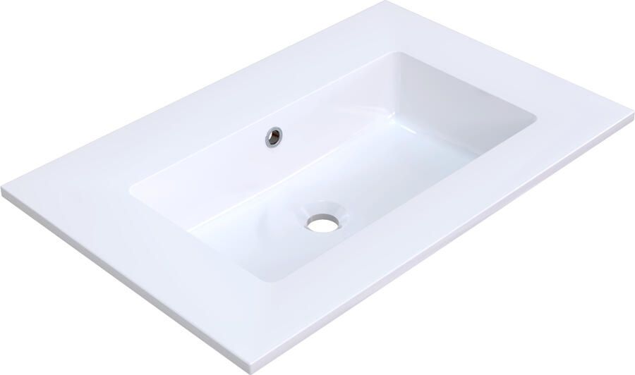 Arcqua Mira Wastafel Enkel Zonder Kraangat 71x46x16 cm Glans Wit
