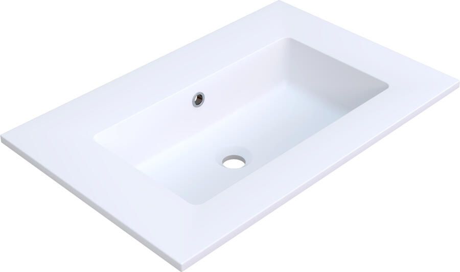 Arcqua Mira Wastafel Enkel Zonder Kraangat 71x46x16 cm Mat Wit