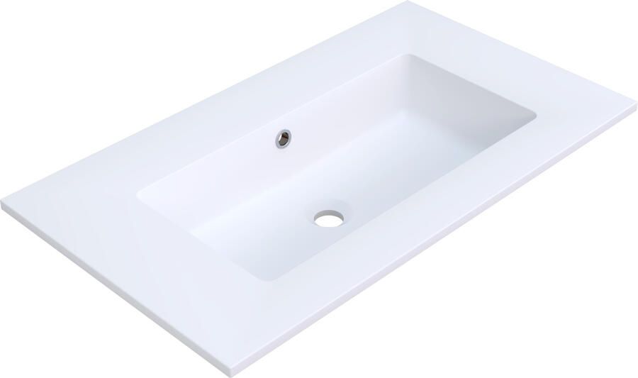 Arcqua Mira Wastafel Enkel Zonder Kraangat 81x46x16 cm Mat Wit